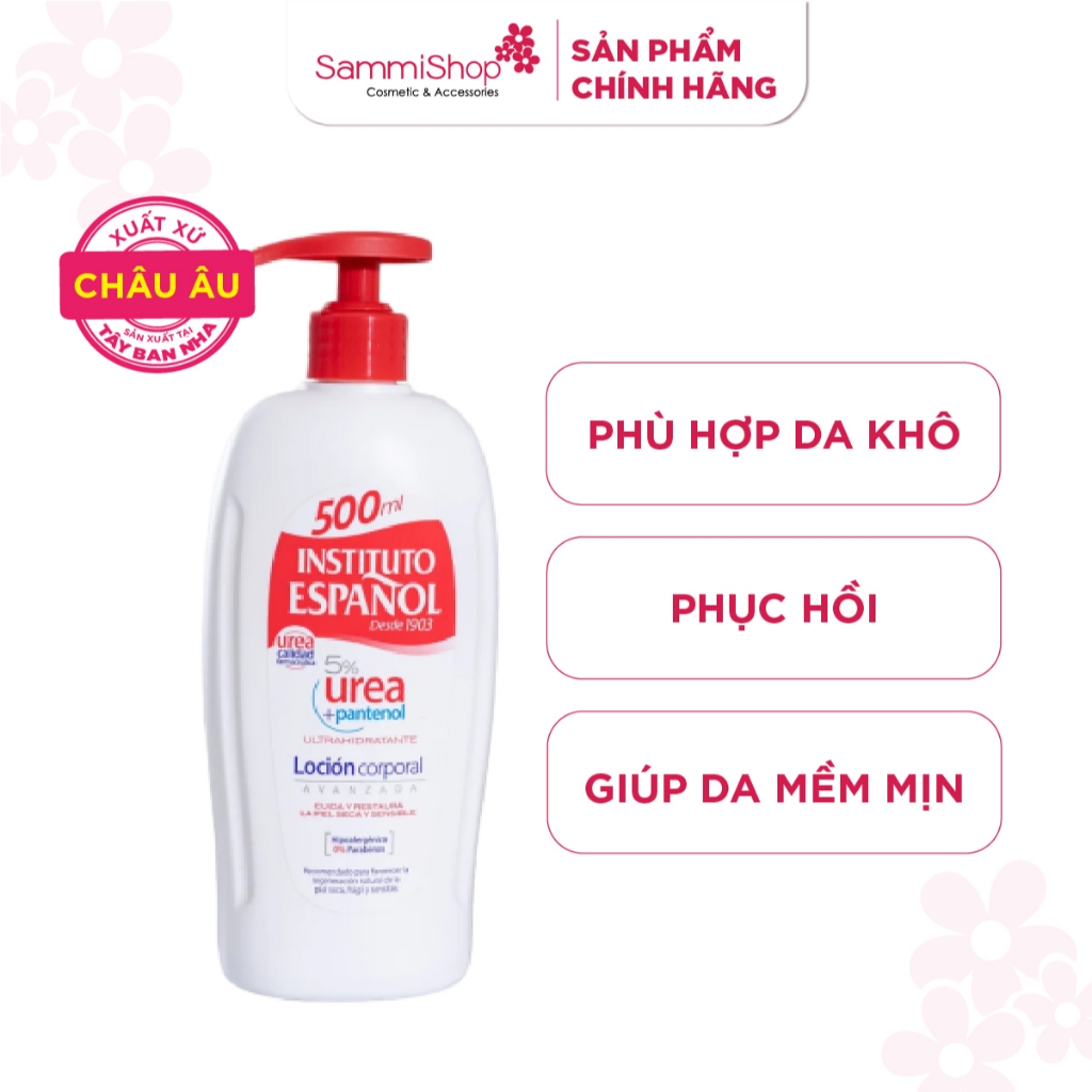 Sữa dưỡng thể Instituto Espanol Tây Ban Nha hỗ trợ dưỡng ẩm và làm dịu da 5% Urea + Pantenol Locion 