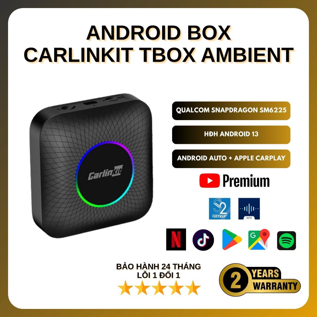 ANDROID BOX Ô TÔ CARLINKIT TBOX AMBIENT QCM6225