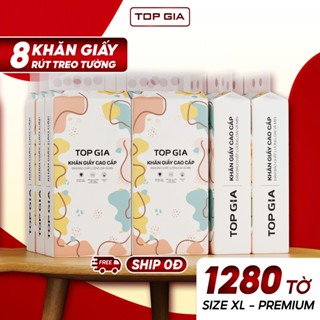 Khăn giấy rút Top Gia thùng 8 bịch thiết kế treo tường thông minh, tiện lợi, siêu dai và mềm mịn