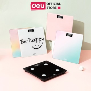  Cân điện tử sức khỏe Deli - Thiết kế độc đáo số đo chính xác kính cường lực tải trọng 180kg - E86120 