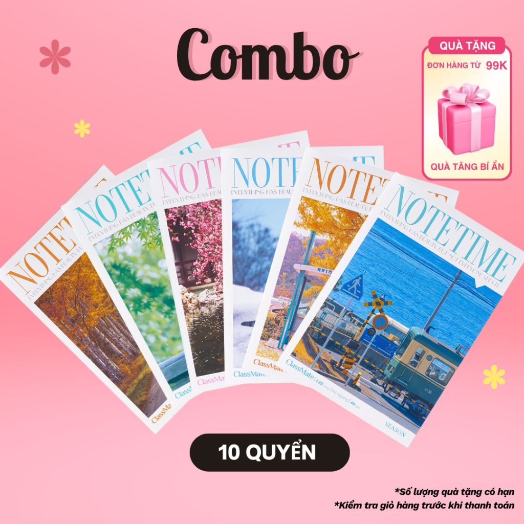 [Tặng Quà] Combo 10 Vở 80/ 120/ 200 Trang Kẻ Ngang Classmate, Vở Campus Kẻ Ngang Giấy 60-70gsm Dành Cho Học Sinh