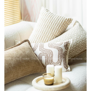   HÀNG SẴN Vỏ gối sofa tựa lưng cao cấp vỏ gối sofa kem nâu sang trọng 