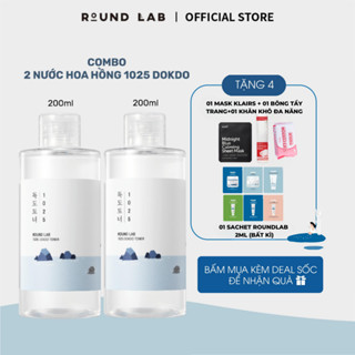 Combo 2 Nước hoa hồng Round Lab 1025 Dokdo Toner 200ml bổ sung độ ẩm làm dịu da