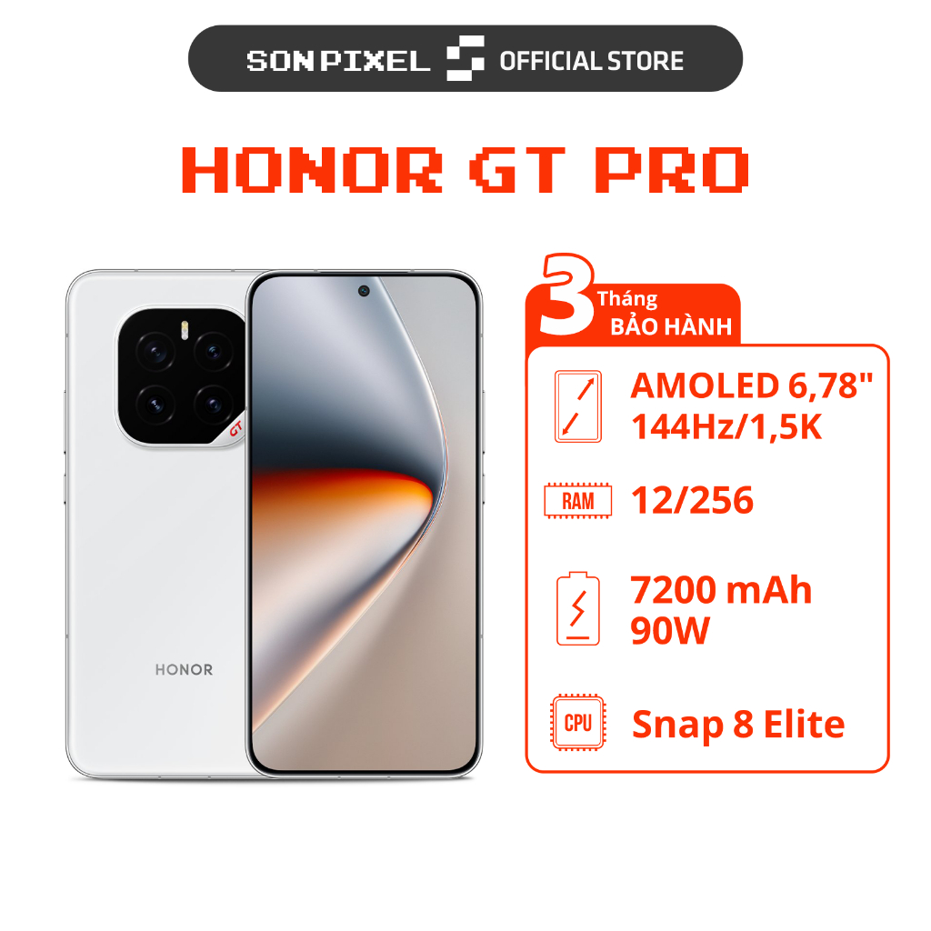  Điện Thoại Honor GT Pro Chip Snapdragon 8 Elite Ram 12 256GB Chơi Game Mượt Mà. SonPixel 