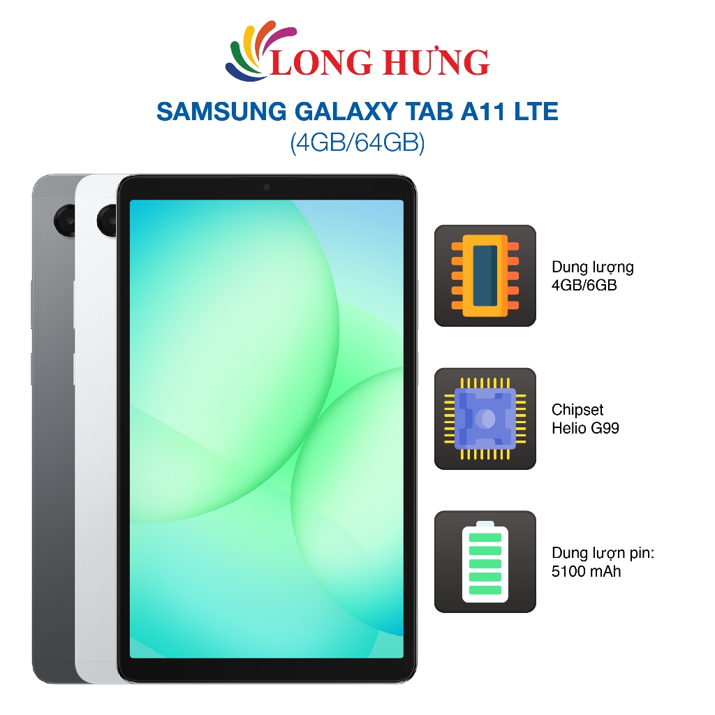 Máy tính bảng Samsung Galaxy Tab A11 LTE (4GB/64GB) - Hàng chính hãng