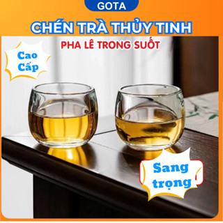 Chén Uống Trà Thủy Tinh Cao Cấp | Dày Dặn, Sáng Bóng, Thưởng Thức Trà Nóng Lạnh Chuẩn Vị