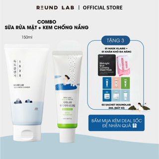 Combo Round Lab Sữa rửa mặt 1025 Dokdo Cleanser 150ml & Kem chống nắng Birch Juice 50ml