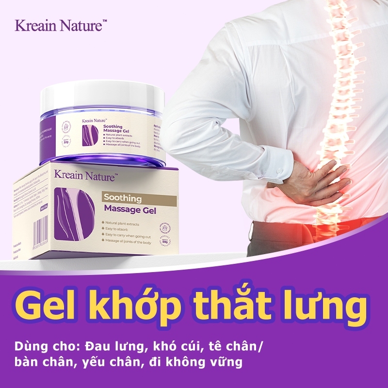 Kreain Nature Gel giảm đau lưng đau cột sống viêm khớp nhanh chóng giảm sưng cải thiện vận động