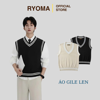 Áo Gile Len RYOMA Cổ Tim Phối Viền Trẻ Trung, Phong Cách Hàn Quốc NLH-15