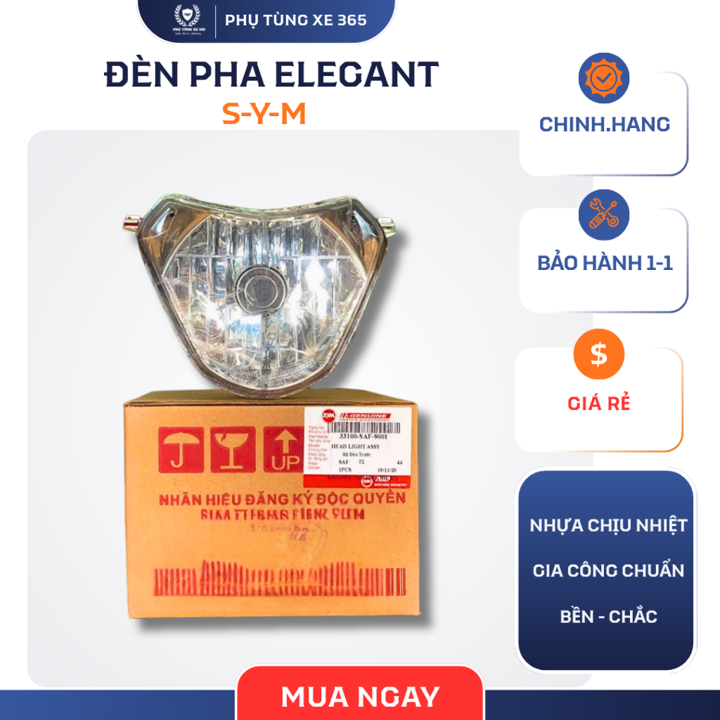 Cụm đèn pha Elegant 100, Ánh sáng mạnh, bền đẹp, lắp chuẩn zin chinhhang