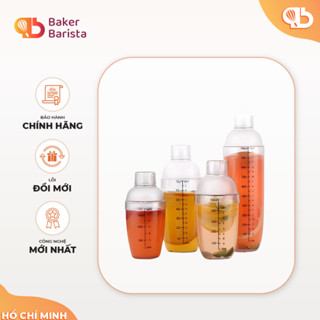 Bình Lắc Shaker Nhựa Pha Chế Trong Suốt Dung Tích 350ml - 530ml - 700ml - 1000ml (Đã bao gồm nắp)