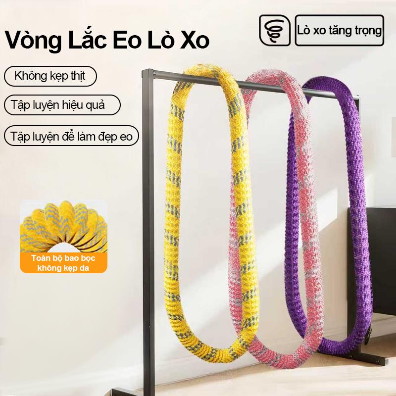 Vòng lắc eo lò xo Giảm Mỡ Bụng An Toàn Nhỏ gọn bọc mềm không đau eo Hiệu quả cho người mới tập