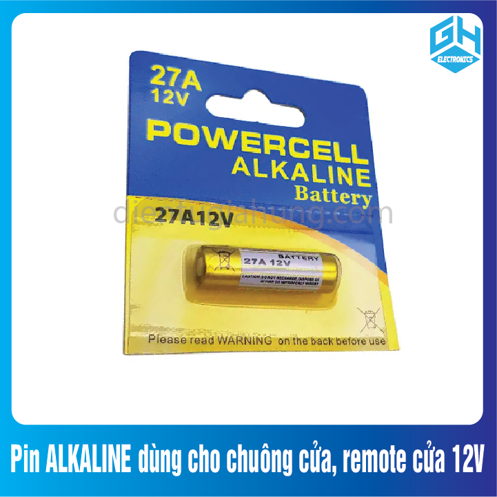 Pin ALKALINE dùng cho chuông cửa, remote cửa 12V 27A