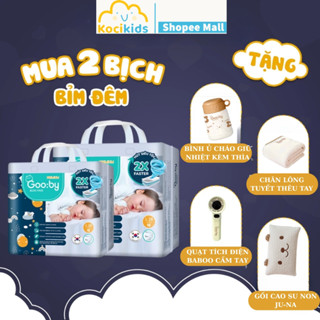   Combo quà  2 Bịch Tã bỉm Gooby Premium - Bỉm đêm siêu mỏng chống tràn đủ size cho bé 4-30KG 