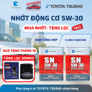 [Chính Hãng] Dầu Nhớt Động Cơ Ô Tô 4 Lít SN 5W-30/ SAE 5W-30/ API SN CWORKS TOYOTA TSUSHO