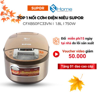 Nồi cơm điện Niêu điện tử kèm vỉ hấp Supor 1.8L CFXB50FC33VN-75 bảo hành 12 tháng 1 đổi 1 trong 15 ngày.