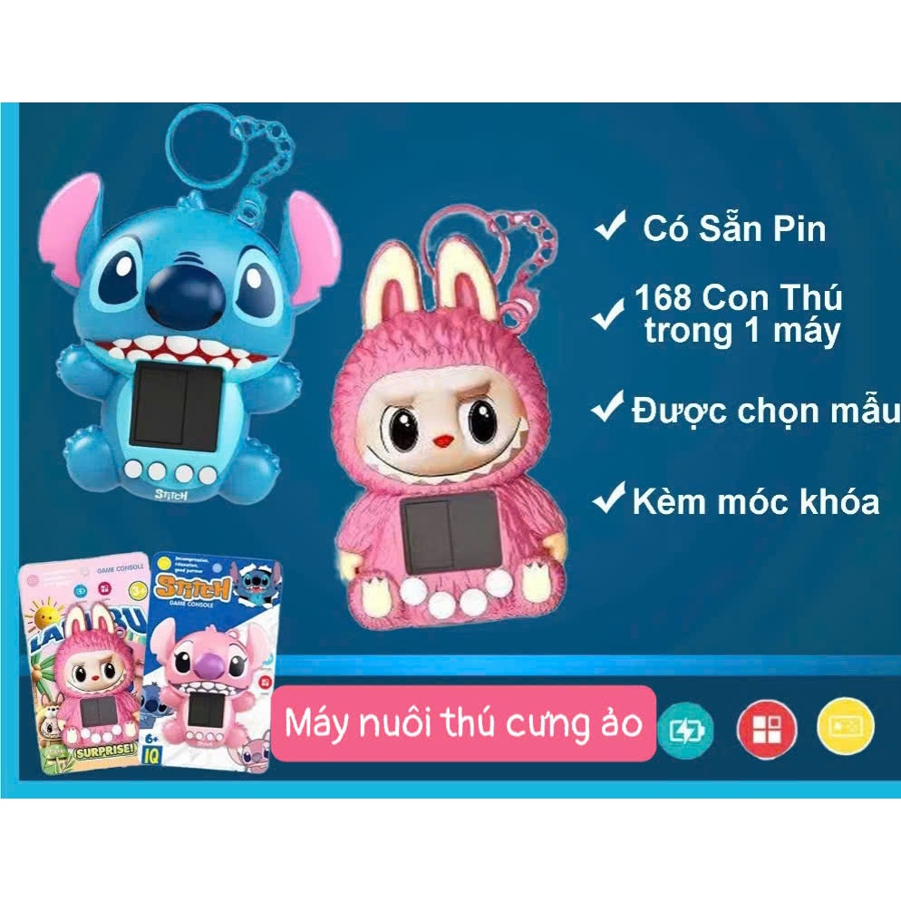 Máy game nuôi thú ảo mini labubu, stick kèm móc khóa dễ thương, rèn luyện tính kiên nhẫn và trách nhiệm