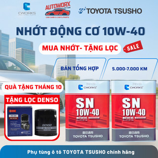 [Chính Hãng] Dầu Nhớt Động Cơ Ô Tô SN 10W-40/ SAE 10W-40/ API SN CWORKS TOYOTA TSUSHO Bán Tổng Hợp