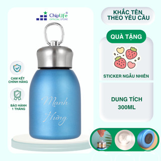  Bình giữ nhiệt ChipLife BX300 khắc tên màu xanh da dung tích 300ml mini tiện lợi 