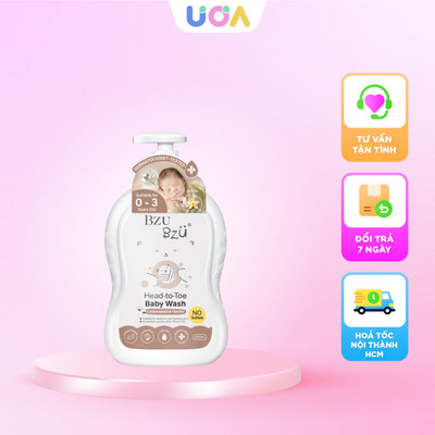 [TẶNG SỮA TẮM 200ML] Sữa tắm gội toàn thân cho bé Bzu Bzu hương thư giãn + chiết xuất lô hội và hoa cúc