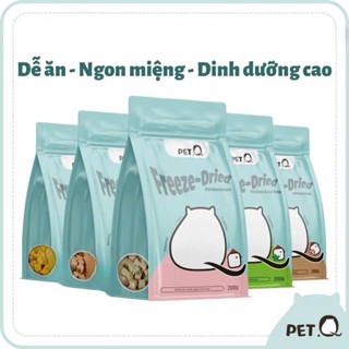   Sale Cận Date  Thức ăn đông khô cho chó mèo PetQ Viên gà sấy Snack Ức gà Cỏ mèo Gan gà Ngon miệng dinh dưỡng 