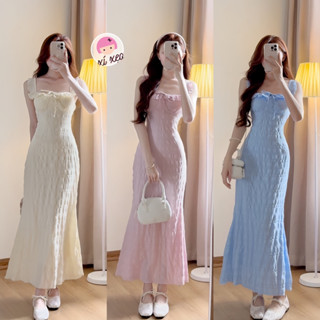 Váy maxi ôm body dáng dài cánh tiên phong cách Hàn Quốc xixeoshop - V187