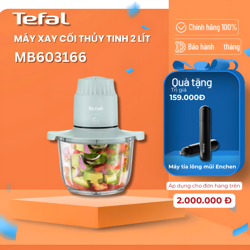 Máy xay thực phẩm Tefal Choppeo MB603166 - 500W, 2L, cối thủy tinh / BH 02 năm