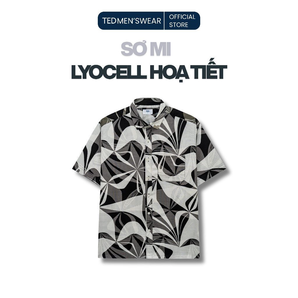 Áo Sơ Mi Nam Lyocell Cotton Hoạ Tiết Form Slim Fit Phong Cách Printed Pattern