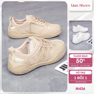 Mun Shoes - Giày Thể Thao Sneaker Nữ Giày Thoáng Khí Tập Gym Đi Bộ  Đế Cao 3p - M436