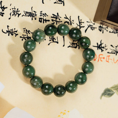 Chuỗi Cẩm Thạch Type A 12-13ly Màu Xanh Sơn Thủy Kèm Kiểm Định - Ngọc Trai Trường Thịnh