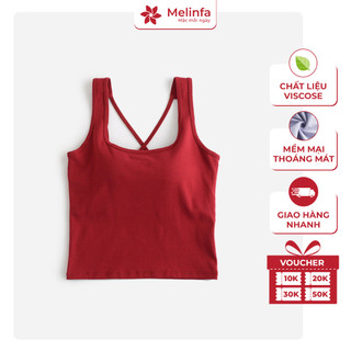  Áo ba lỗ nữ MELINFA cao cấp có đệm ngực chất vải Viscose tự nhiên mềm mại thoáng mát mã VAA0564 