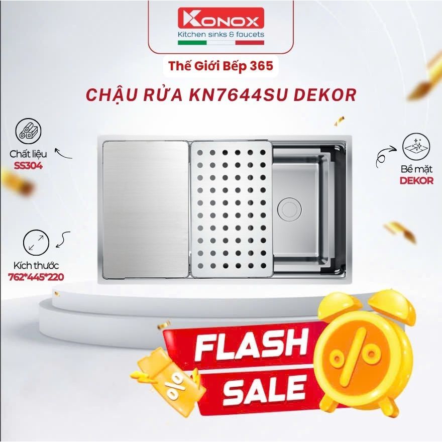 Chậu Rửa Bát Konox Dekor KN7644SU – Undermount Sink Chống Xước Hiệu Quả, Dễ Làm Sạch