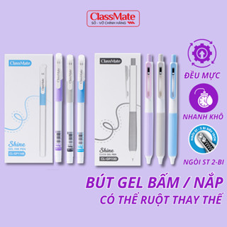 [Tặng 1 Qùa Đơn 0K] Hộp 10/12 Bút Gel Classmate ST-2Bi Nhanh Khô, Bút Bi Nước Xanh Đen Tím Siêu Trơn Có Ruột Thay Thế