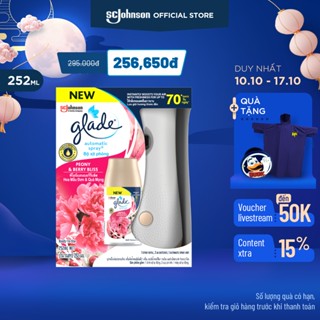 GLADE Bộ Máy & Lõi Xịt Phòng Tự Động Hương Hoa Mẫu Đơn & Quả Mọng 252ml