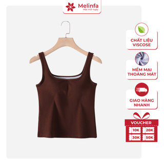   New giảm 20K   Áo ba lỗ nữ MELINFA cao cấp có đệm ngực chất vải Viscose tự nhiên mềm mại thoáng mát mã VAA0557 