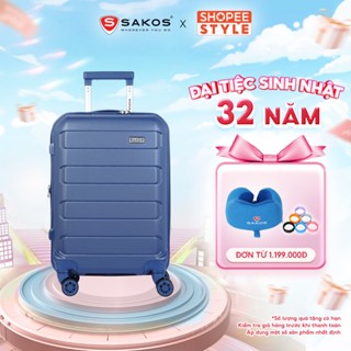 Vali Kéo Nhựa Du Lịch SAKOS PIONERO - Size S/M (20inch/ 24inch) - Xách tay/ Ký Gửi - Khóa TSA - Nhựa PP