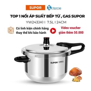  Nồi áp suất bếp từ SUPOR 7.5L -24CM inox 304 5 lớp cao cấp bảo hành 12 tháng hàng chính hãng 