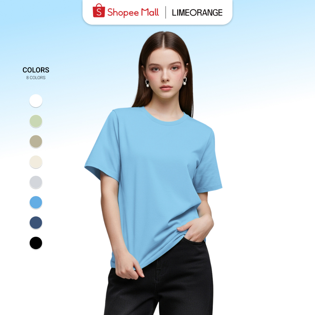 Áo thun Nam Nữ Basic Plus 5 Standard Fit dáng vừa - Lime Orange - LU25021001