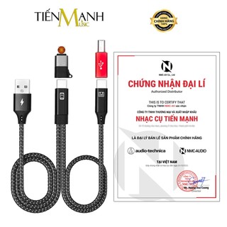   Sạc Được  Dây Cáp Livestream Thu Âm Dùng Cho Soundcard Có Cổng OTG Âm Thanh Stereo Vừa Sạc Vừa Live NMC-AUDIO LT04 