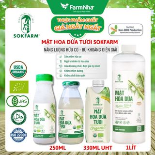 Nước Uống Mật Hoa Dừa Sokfarm 100% Organic – Giải Khát Thanh Mát, Bù Khoáng Tự Nhiên