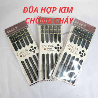  Combo 10 đôi đũa đen cao cấp ZNGS chống cháy khi chiên xào nấu nướng an toàn thực phẩm 