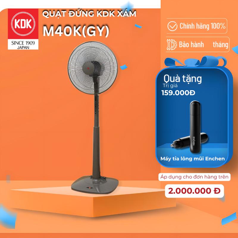 Quạt Đứng Nhật KDK 3 cánh - M40K(GY) - Bảo Hành Chính Hãng 2 Năm