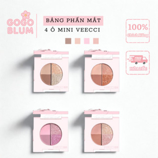 VEECCI Bảng Mắt 4 Màu Veecci Makup Hằng Ngày Tự Nhiên Mờ Lấp Lánh Thiên Nhiên MINI Phấn Mắt 2.2g 