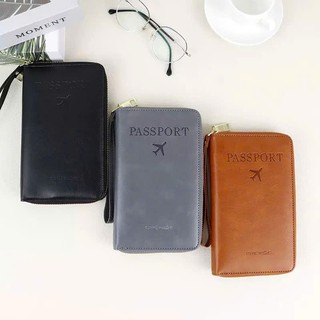 Ví Da Đựng Hộ Chiếu, Passport, Điện Thoại, Thẻ ATM Du Lịch Có Dây Kéo Cao Cấp