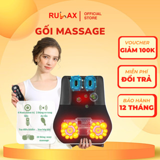 Gối Massage Hồng Ngoại Cổ Vai Gáy Cao Cấp RL18 Plus, RL19 Plus Matxa Tựa Lưng Đa Năng |BH 12 Tháng|