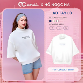   SALE TRI ÂN  Áo Tay Lỡ ECOCHIC TURTLENECK TSHIRT TIMELESS ESSENTIALS Chất Liệu Ecozy Cao Cấp Unisex B110 