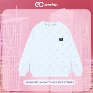   SALE TRI ÂN  Áo Sweater ECOCHIC EMBOSSED MONOTONES SWEATSHIRT Chất Liệu Ecozy Công Nghệ Mới Cao Cấp Chính Hãng B111 