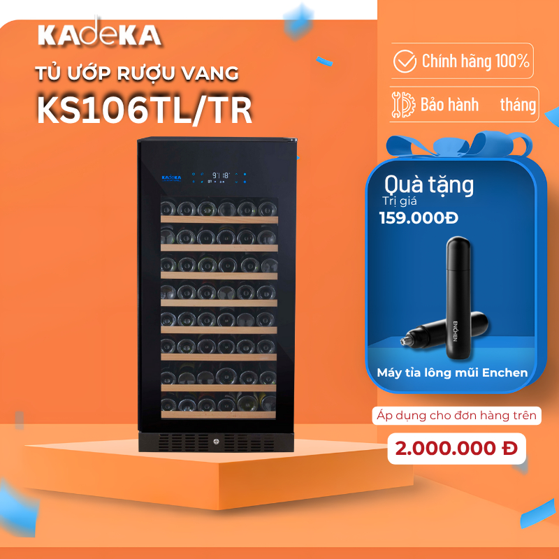 Tủ Ướp Rượu Vang Kadeka KS106TL/TR - Bảo Hành Chính Hãng 2 Năm