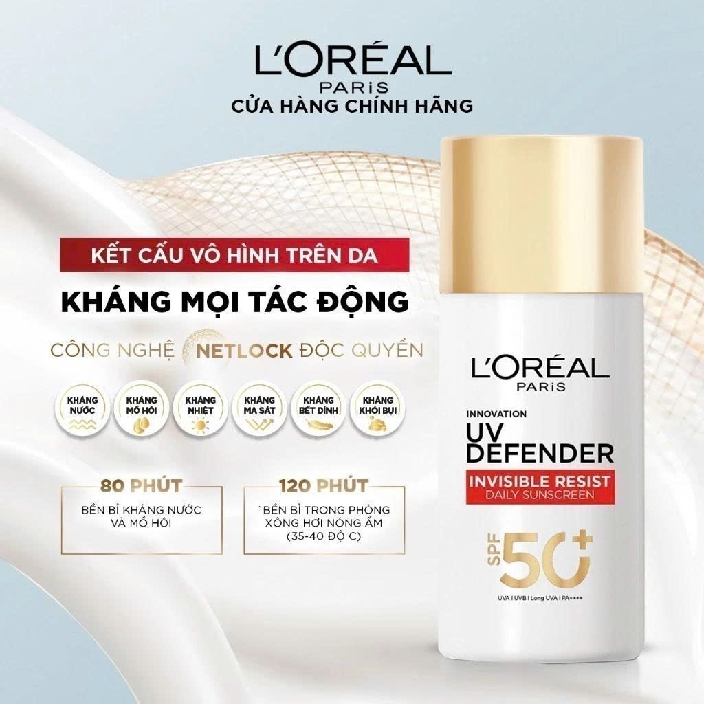 [CHỐNG NẮNG WATERGEL MỚI] Chống Nắng Phổ Rộng Thoáng Da, Kháng Mọi Tác Động UV Defender SPF 50+ PA++++ Loreal Paris 50ml | BigBuy360 - bigbuy360.vn