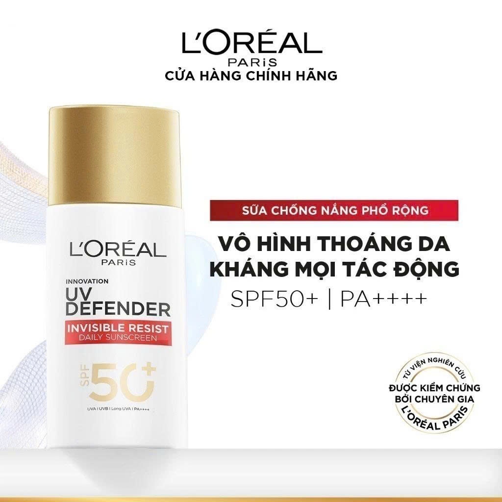 [CHỐNG NẮNG WATERGEL MỚI] Chống Nắng Phổ Rộng Thoáng Da, Kháng Mọi Tác Động UV Defender SPF 50+ PA++++ Loreal Paris 50ml | BigBuy360 - bigbuy360.vn